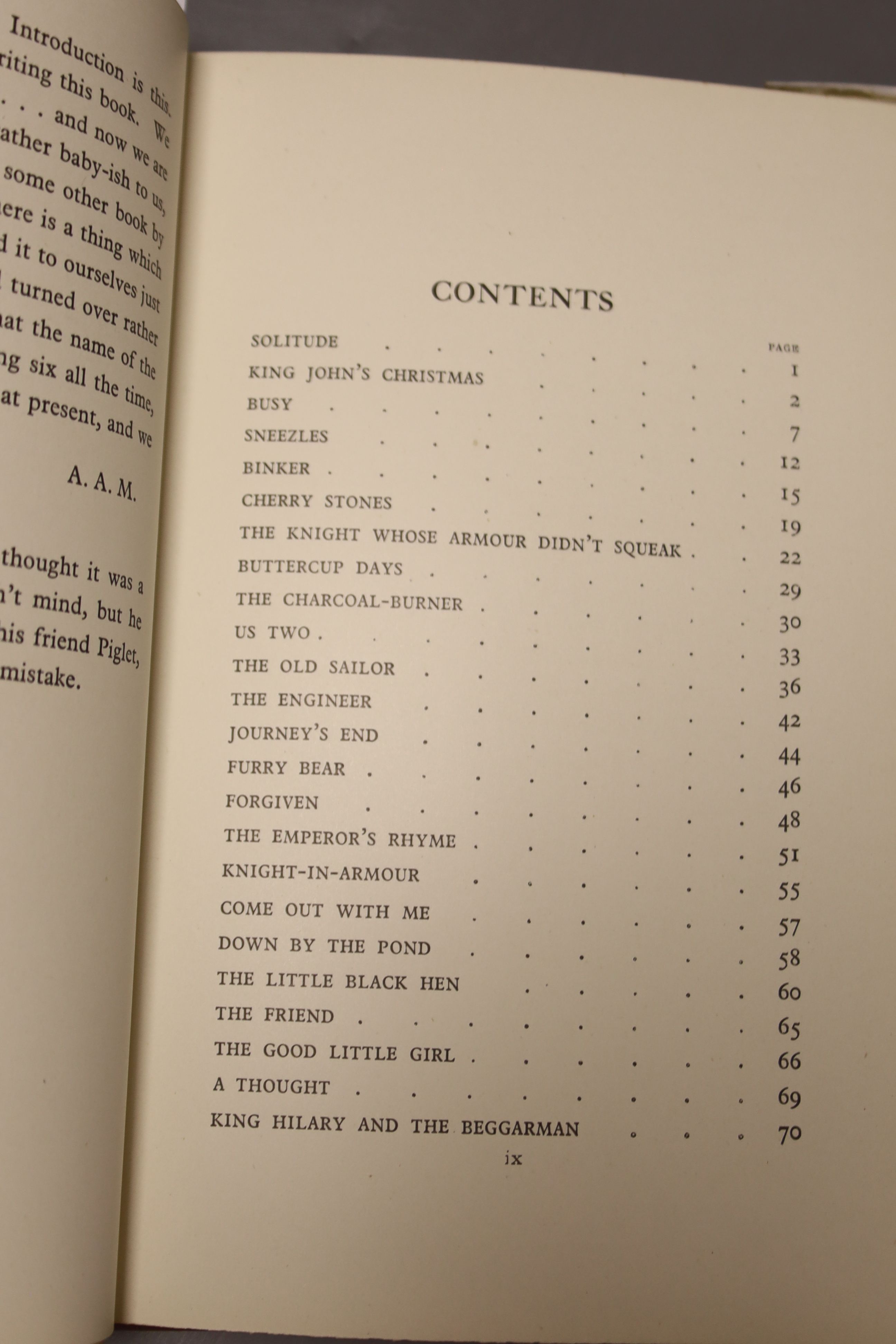 Milne, A.A., 'Winnie The Pooh', 8 vols, (d.j. present, some tears and losses, Methven & Co. Ltd., 2nd edition, together with Milne, A.A. 'Now We Are Six', 8 vols (d.j. present, some minor tears and losses, Methven & Co.,